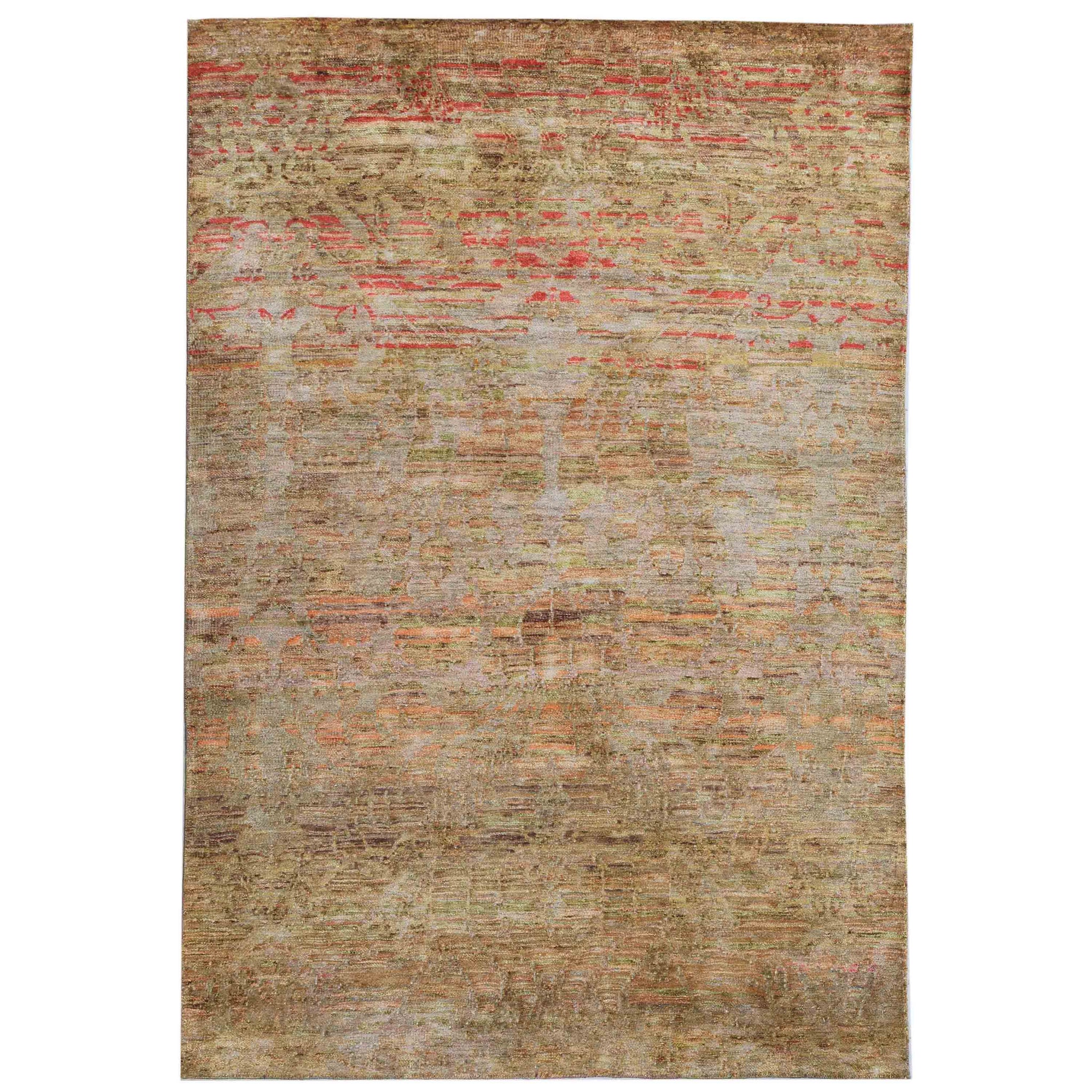 Transitional Silk Beige Handknotted Rug