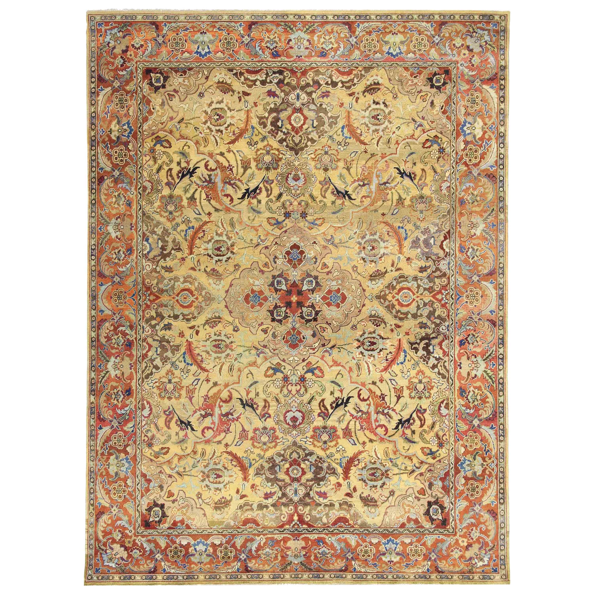 Traditional Wool Beige Handknotted Rug