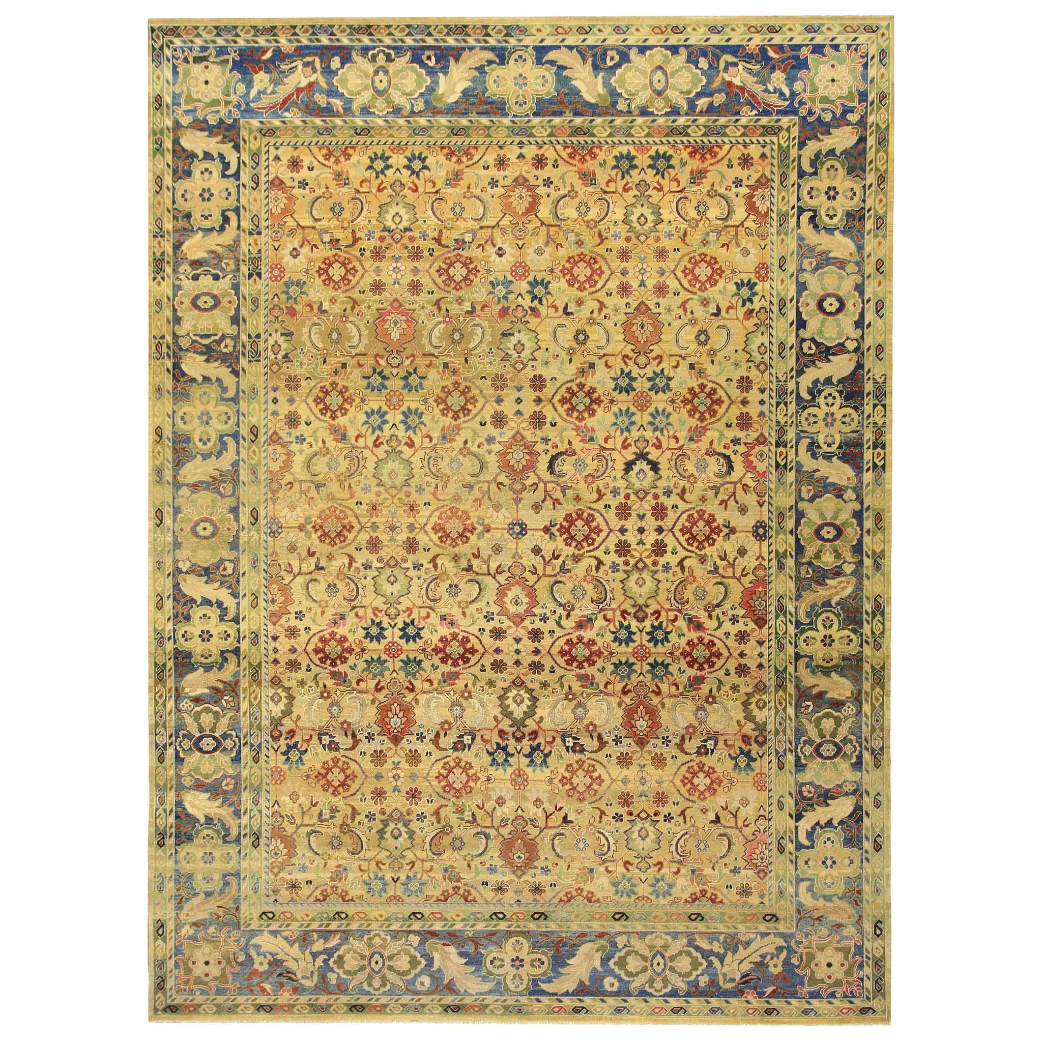 Traditional Wool Gold Handknotted Rug