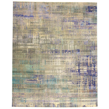 Transitional Wool Beige Hand knotted Rug