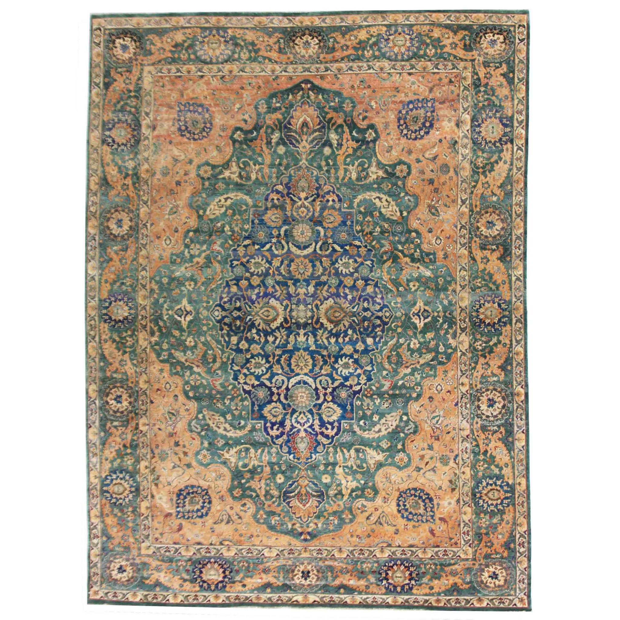 Transitional Silk Orange Handknotted Rug
