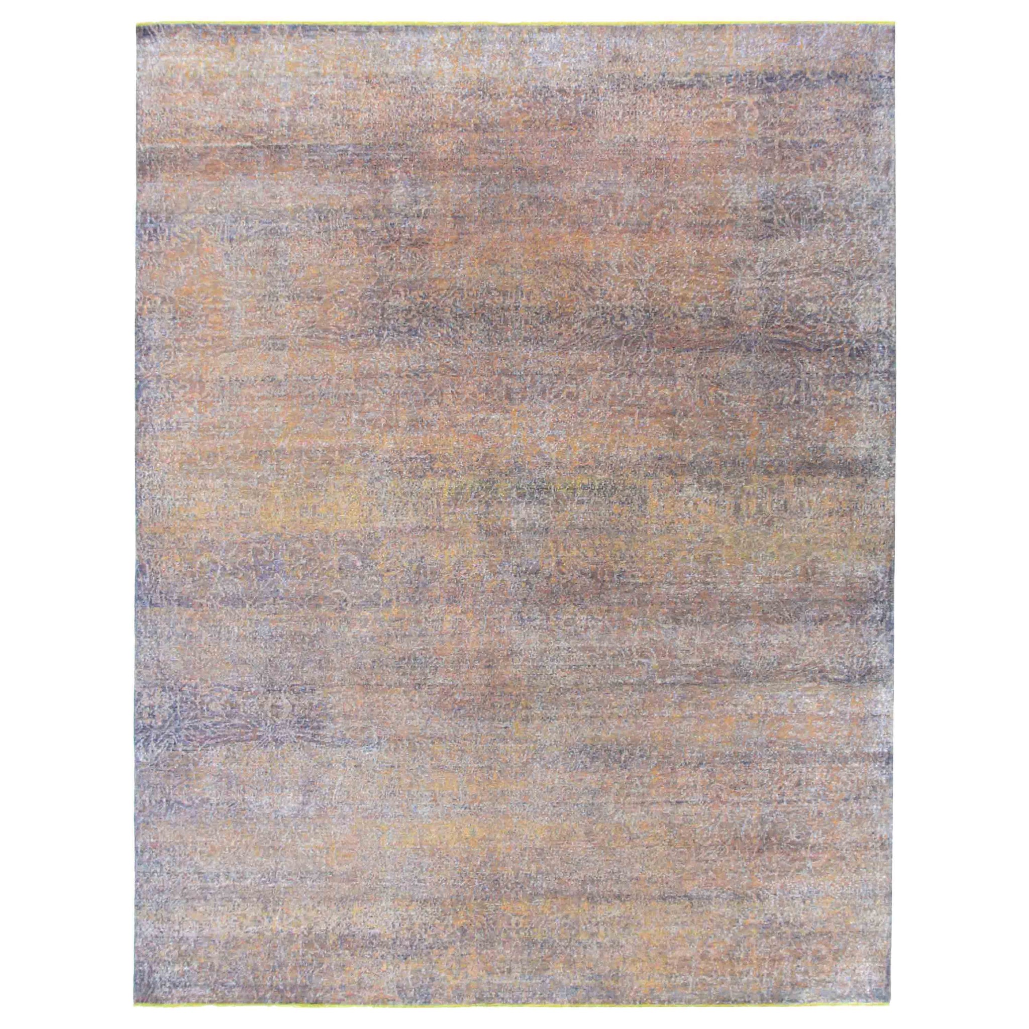 Modern Silk Rust Handknotted Rug