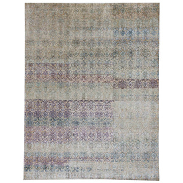 Transitional Silk Beige Handknotted Rug