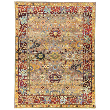 Traditional Wool Brown Handknotted Rug