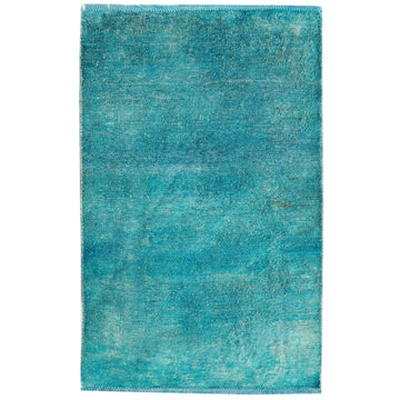 Transitional Silk Blue Handknotted Rug