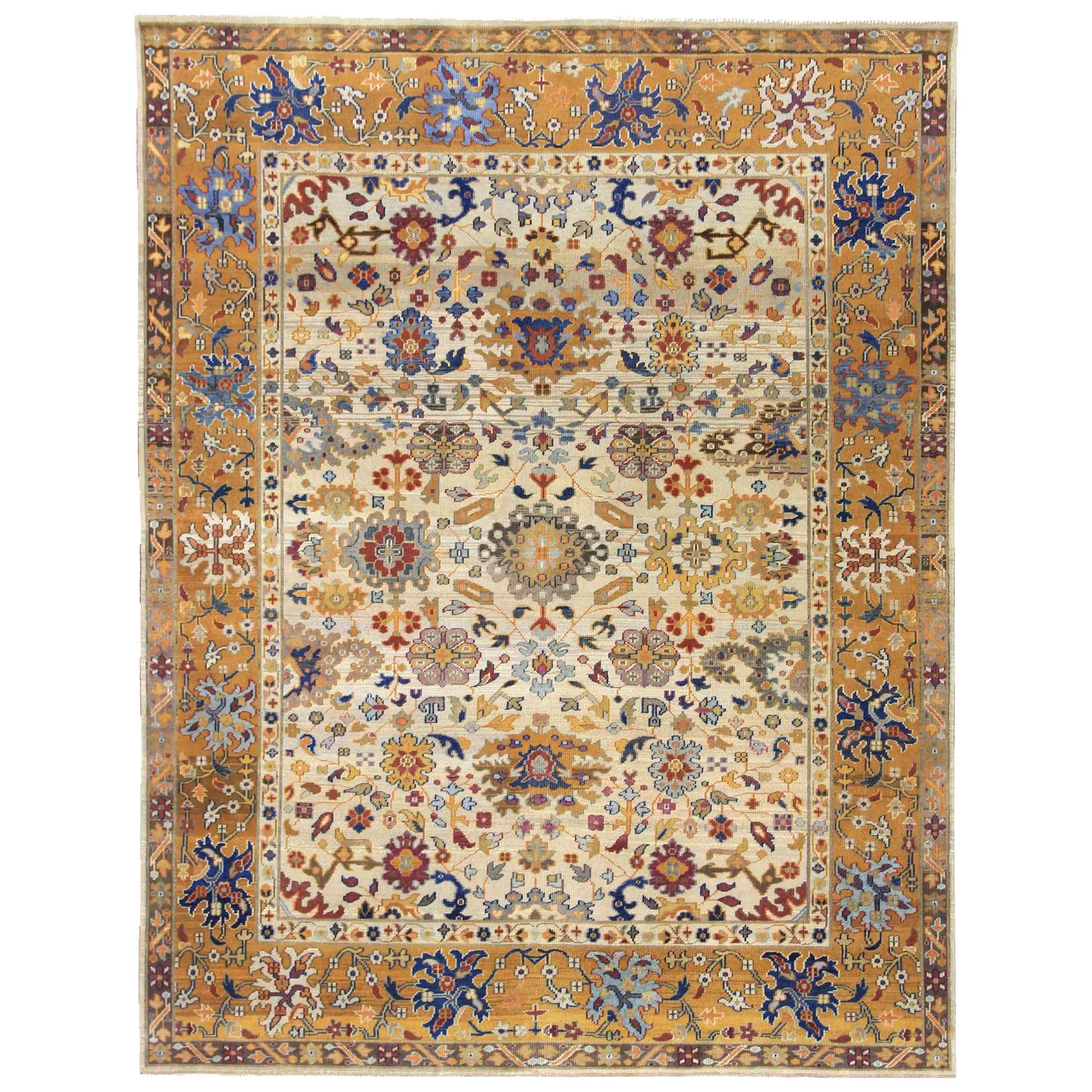 Traditional Wool Beige Handknotted Rug