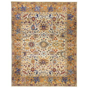 Traditional Wool Beige Handknotted Rug