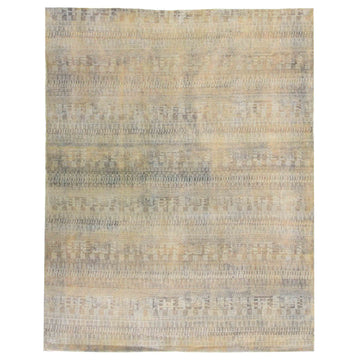 Transitional Wool Beige Hand knotted Rug