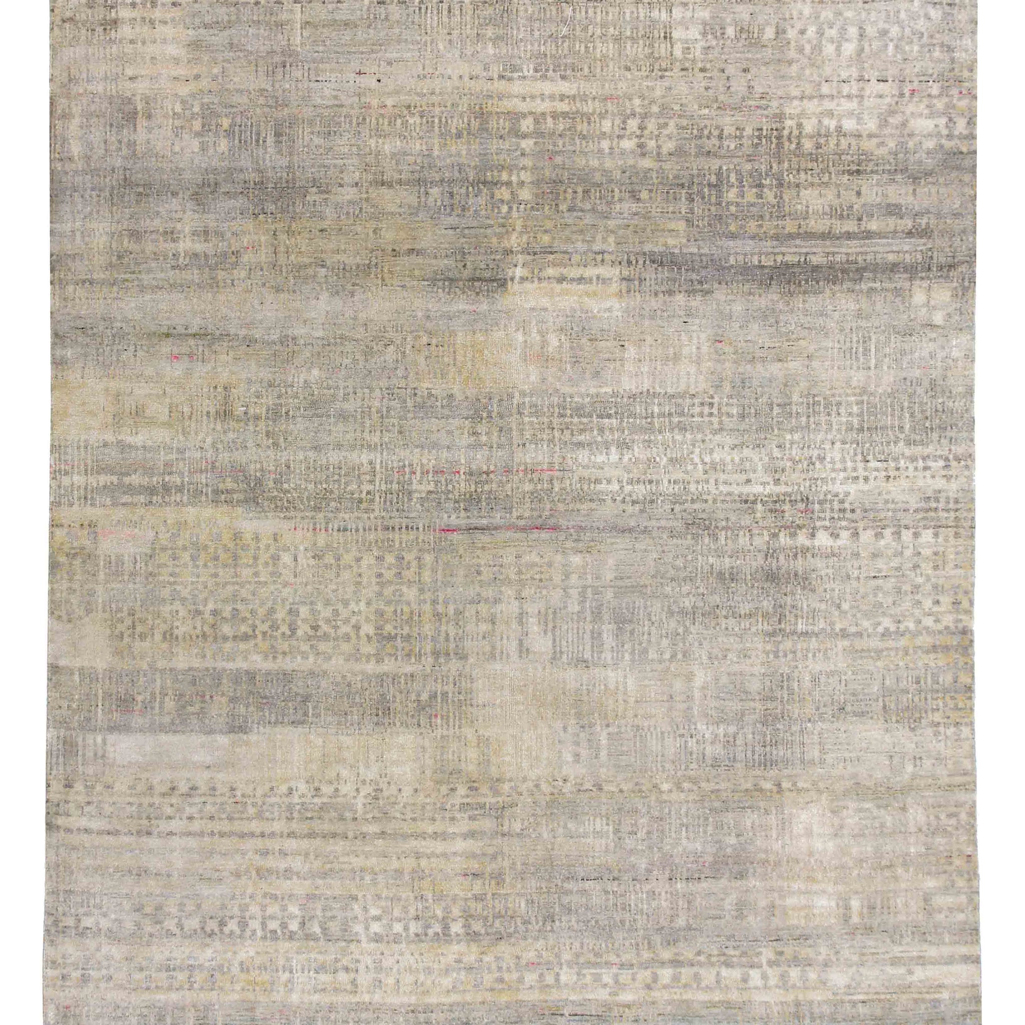 Transitional Silk Beige Handknotted Rug