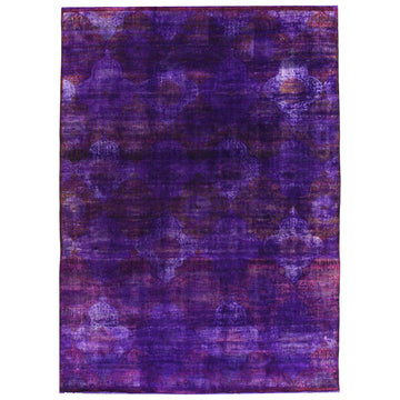 Transitional Silk Purple Handknotted Rug