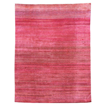 Transitional Silk Pink Handknotted Rug