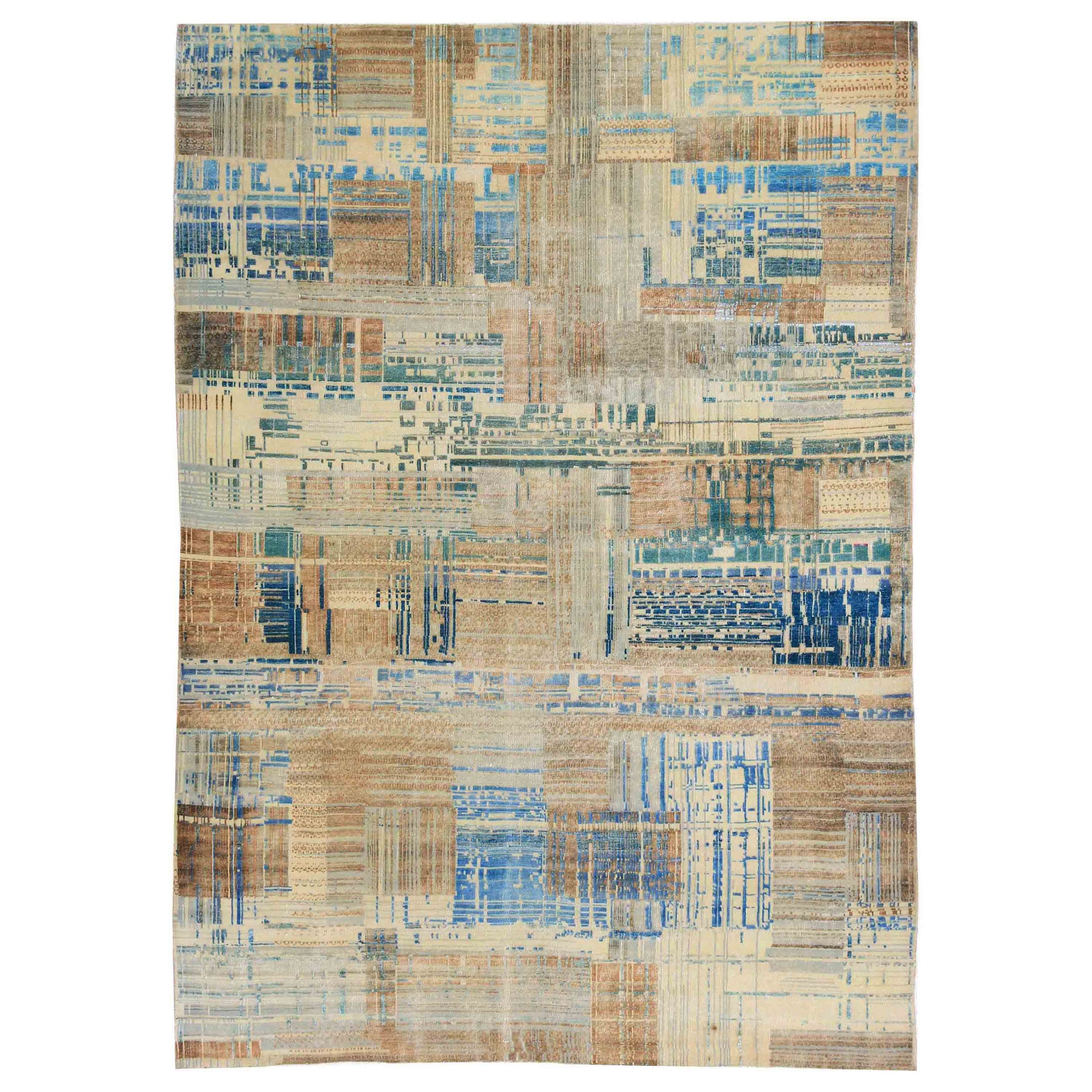 Transitional Silk Brown Handknotted Rug