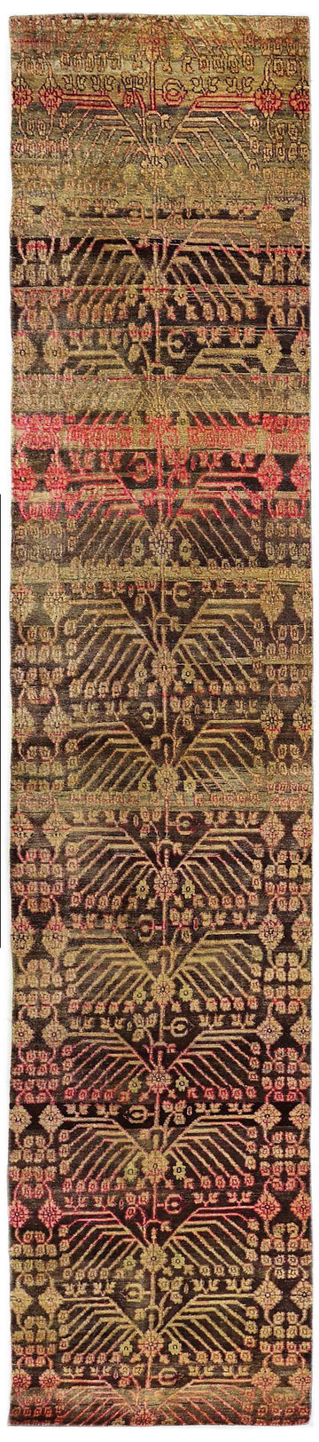 Transitional Silk Brown Hand knotted Rug