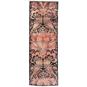 Transtional Silk & Wool Pink Handknotted Rug