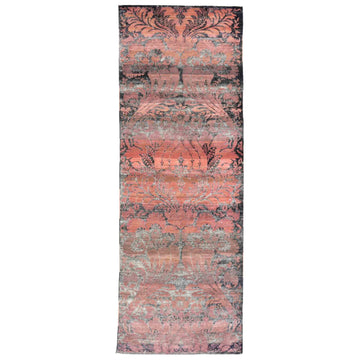 Transitional Silk Pink Handknotted Rug