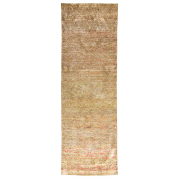 Transitional Silk Beige Handknotted Rug