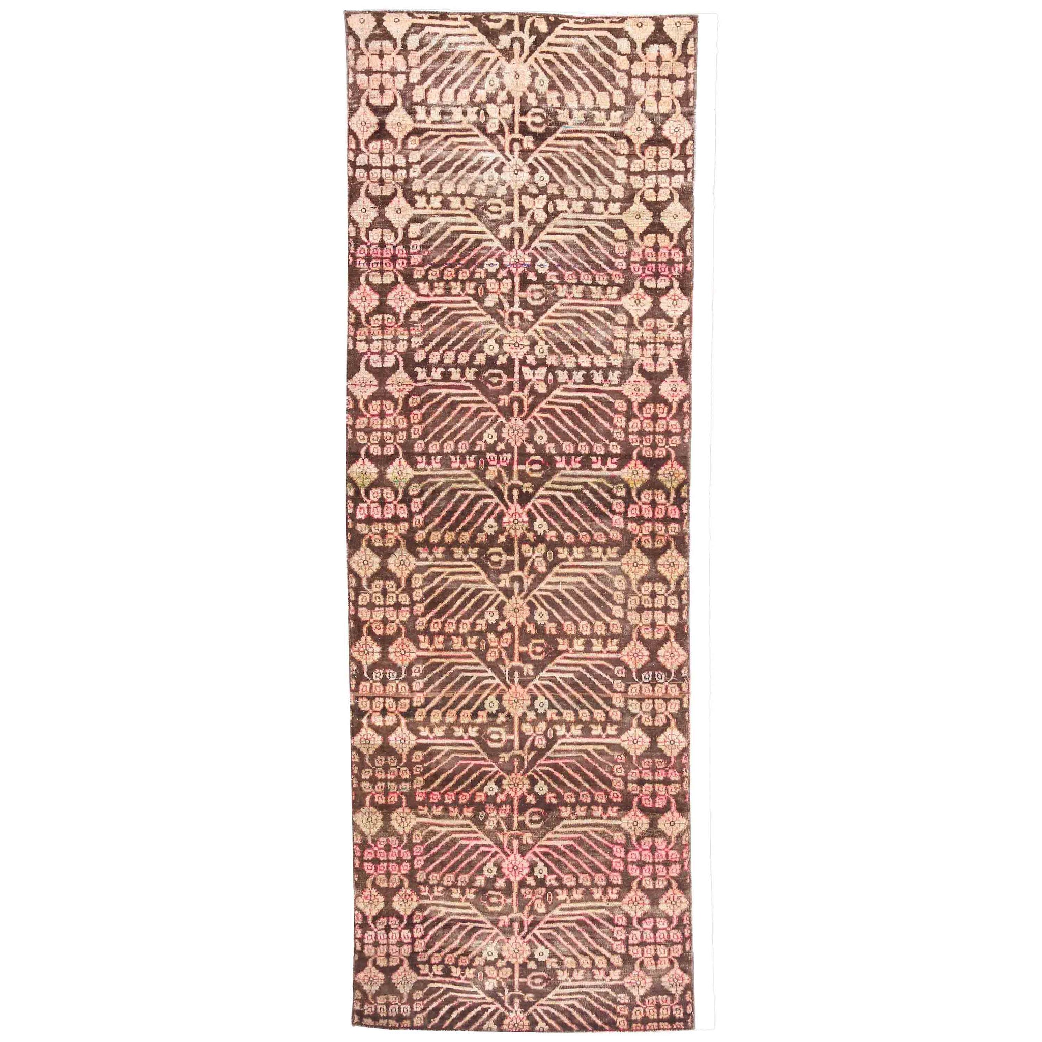 Transitional Silk Brown Handknotted Rug