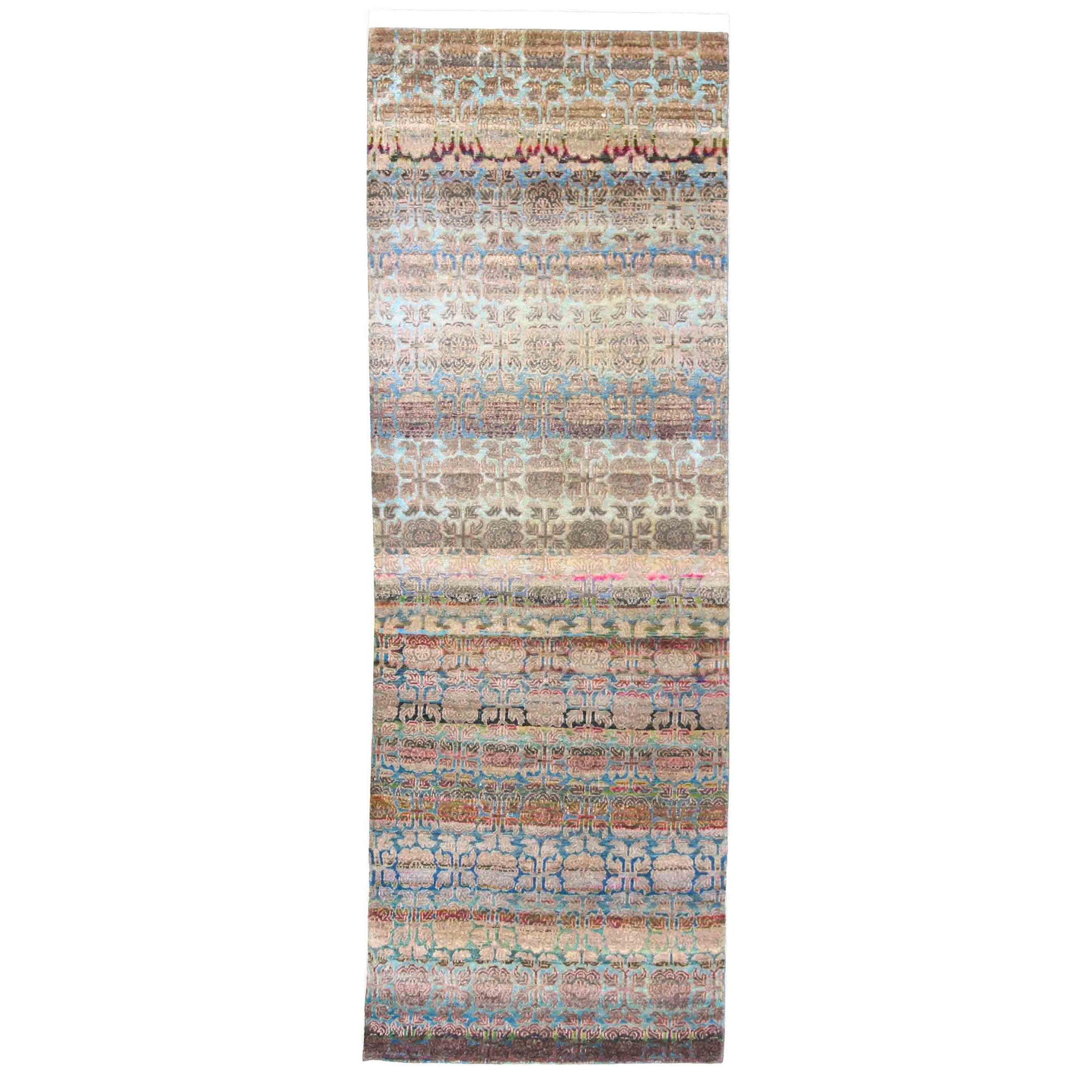 Transitional Silk Multi Handknotted Rug