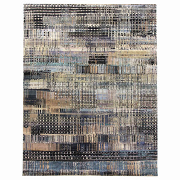 Transitional Silk Black Handknotted Rug