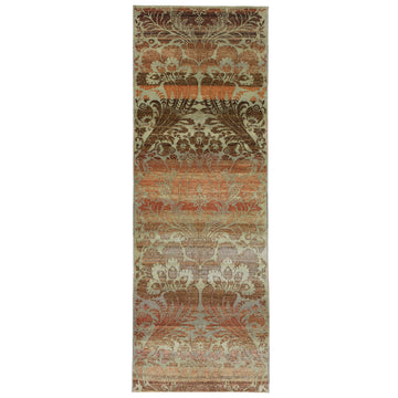 Transitional Wool Orange Hand knotted Rug