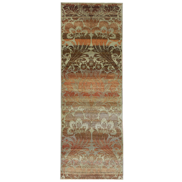 Transitional Wool Orange Hand knotted Rug