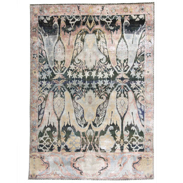 Transitional Wool Black Hand knotted Rug
