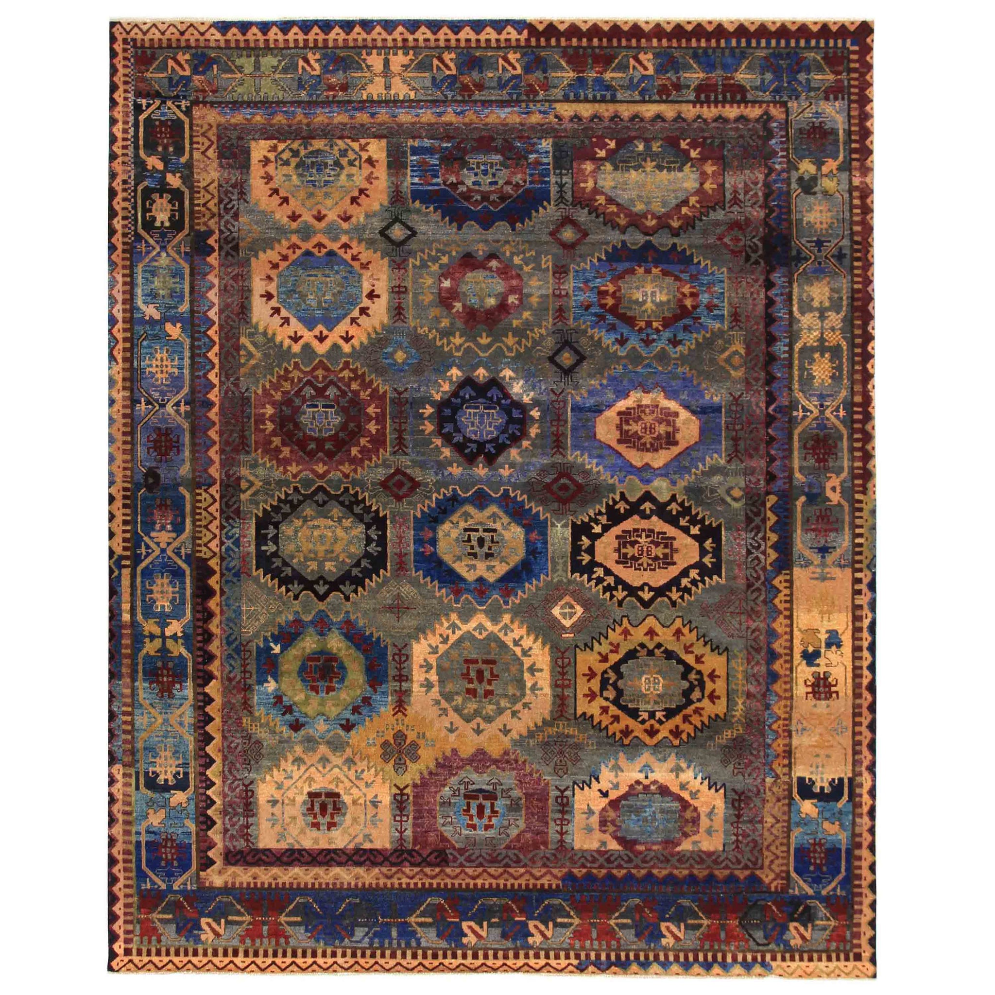 Transitional Wool Grey Handknotted Rug
