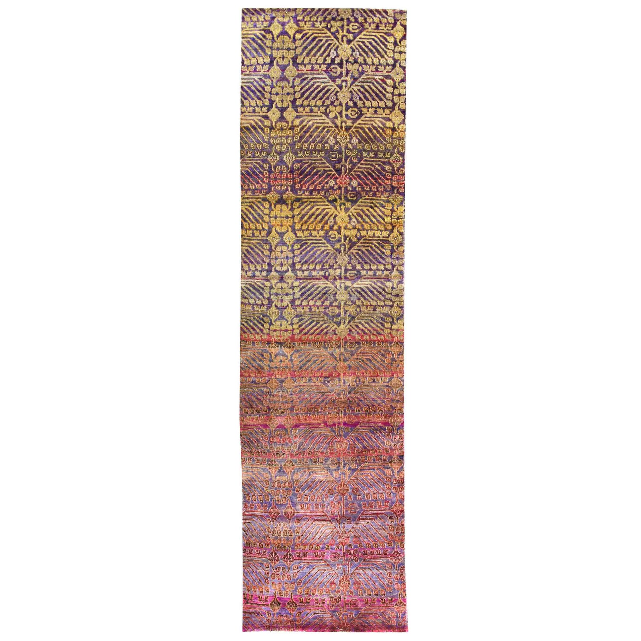 Transitional Silk Pink Handknotted Rug