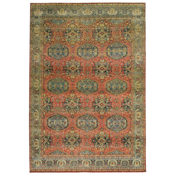 Traditional Silk & Wool Red Handknotted Rug