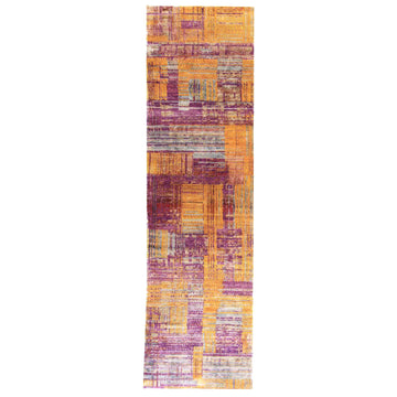 Transitional Silk Orange Handknotted Rug