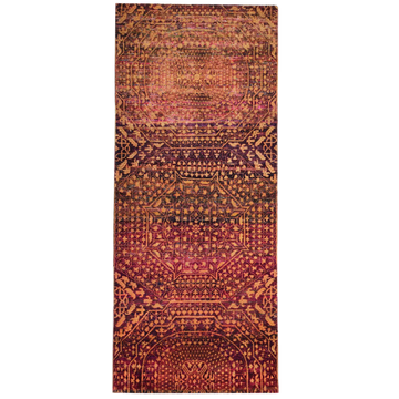 Transtional Silk & Wool Orange Handknotted Rug