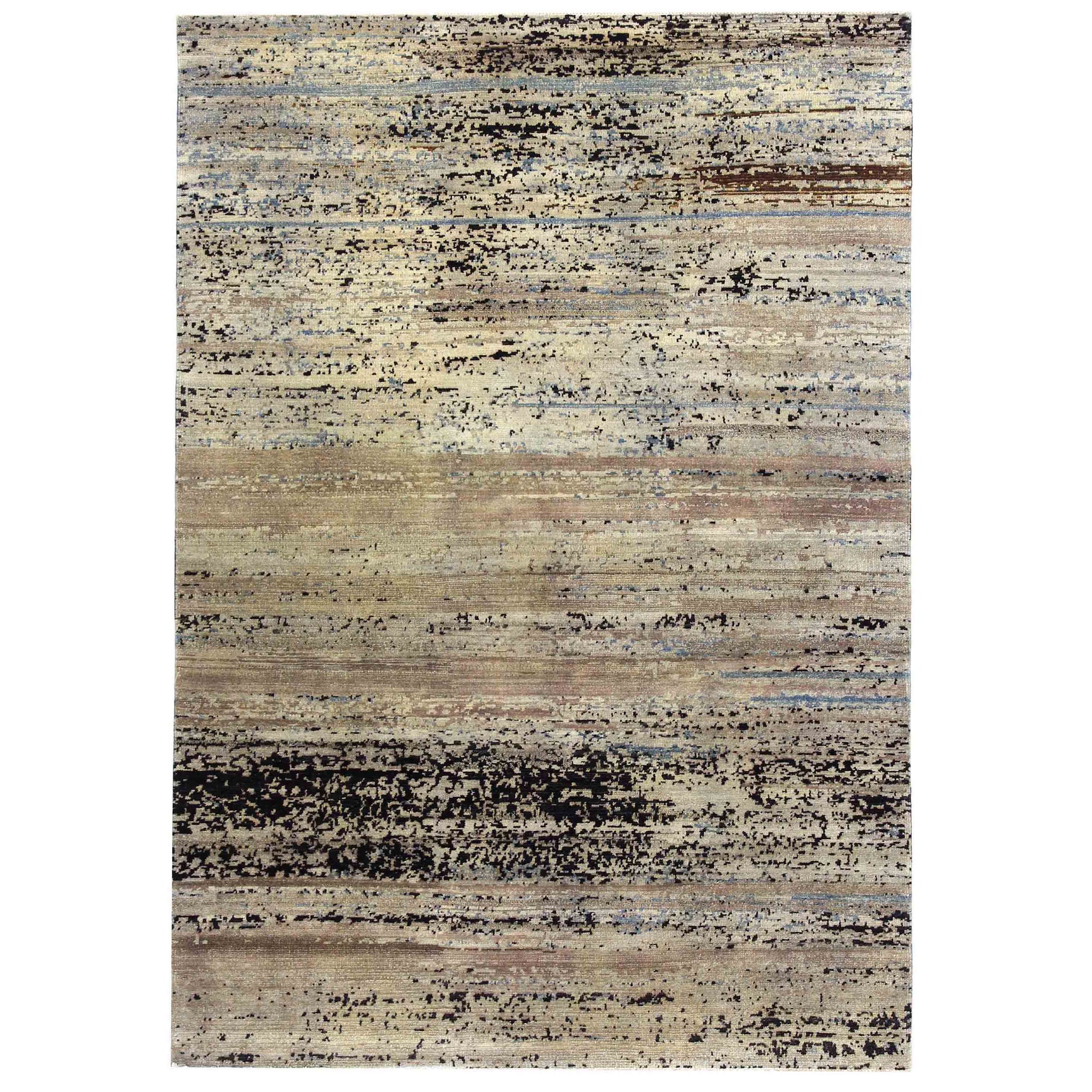 Modern Wool Beige Handknotted Rug