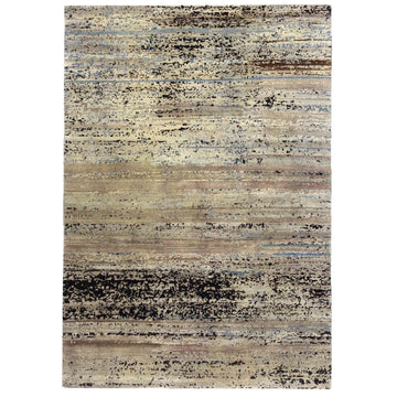 Modern Wool Beige Handknotted Rug