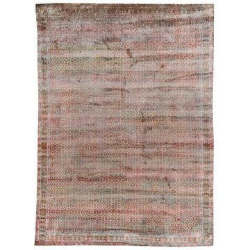 Transitional Silk Red Handknotted Rug