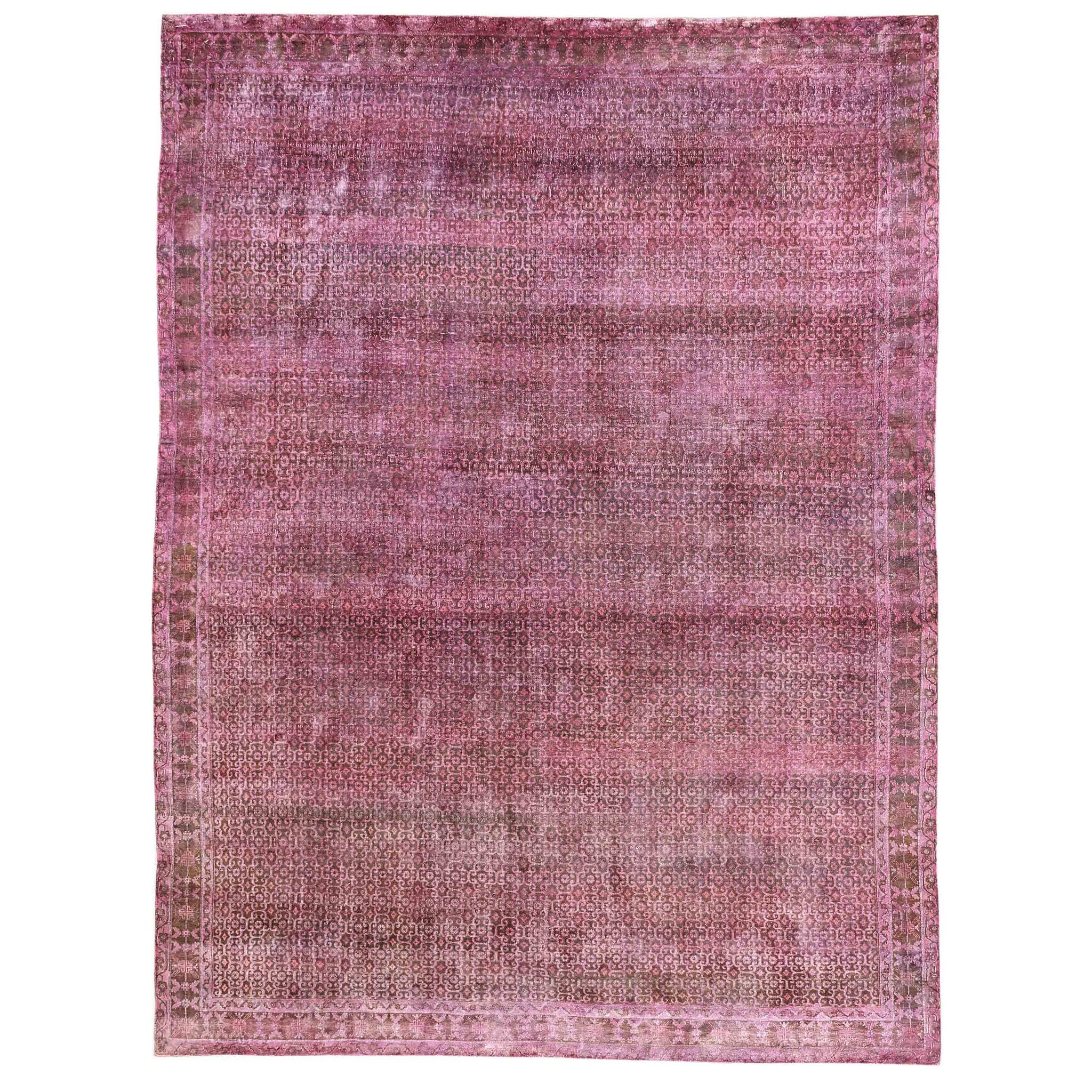 Transitional Silk Pink Handknotted Rug