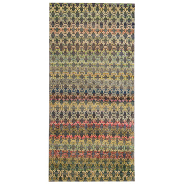 Transitional Silk & Wool Gray Handknotted Rug