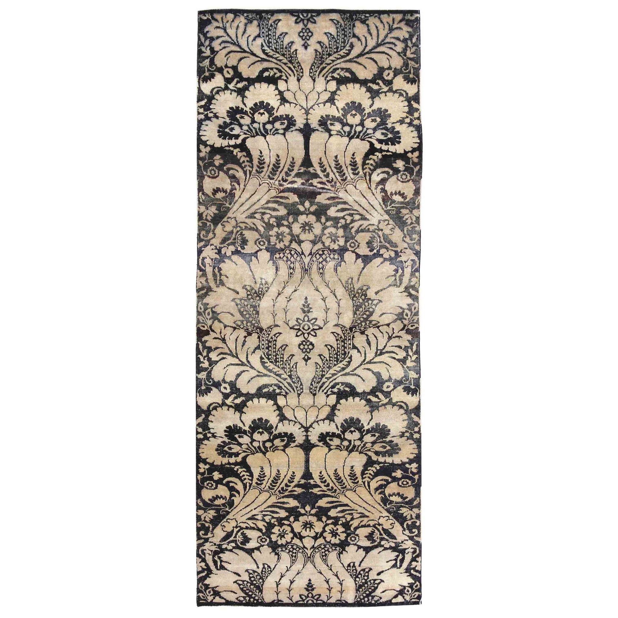 Transitional Silk & Wool Beige Handknotted Rug