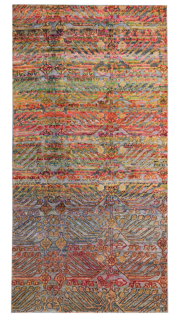 Transitional Silk Pink Hand knotted Rug