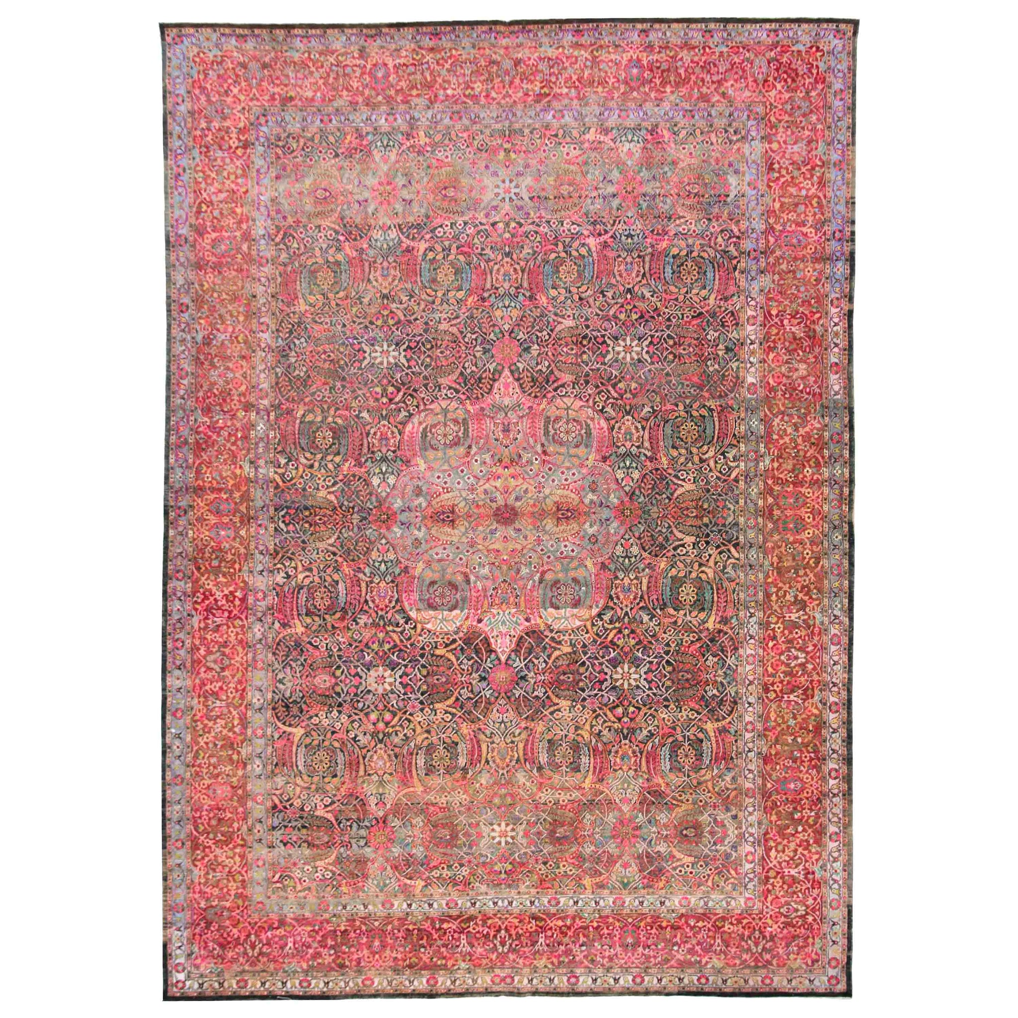 Transitional Silk & Wool Red Handknotted Rug