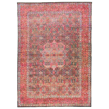 Transitional Silk & Wool Red Handknotted Rug