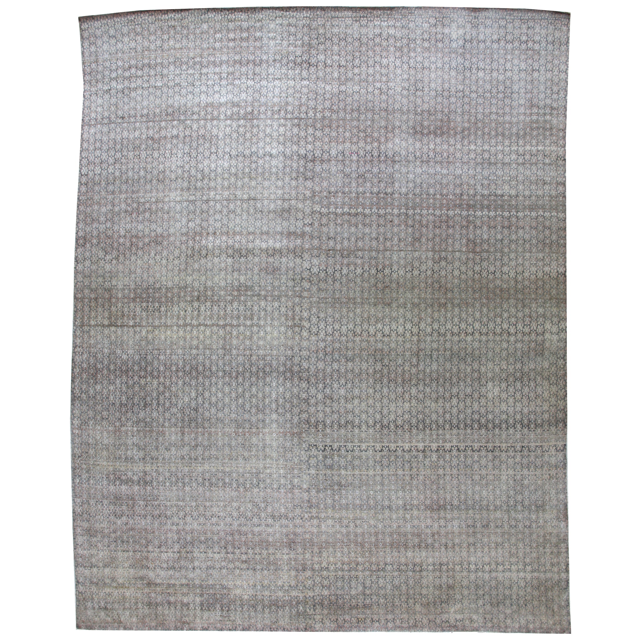 Contemporary Silk Grey Handknotted Rug