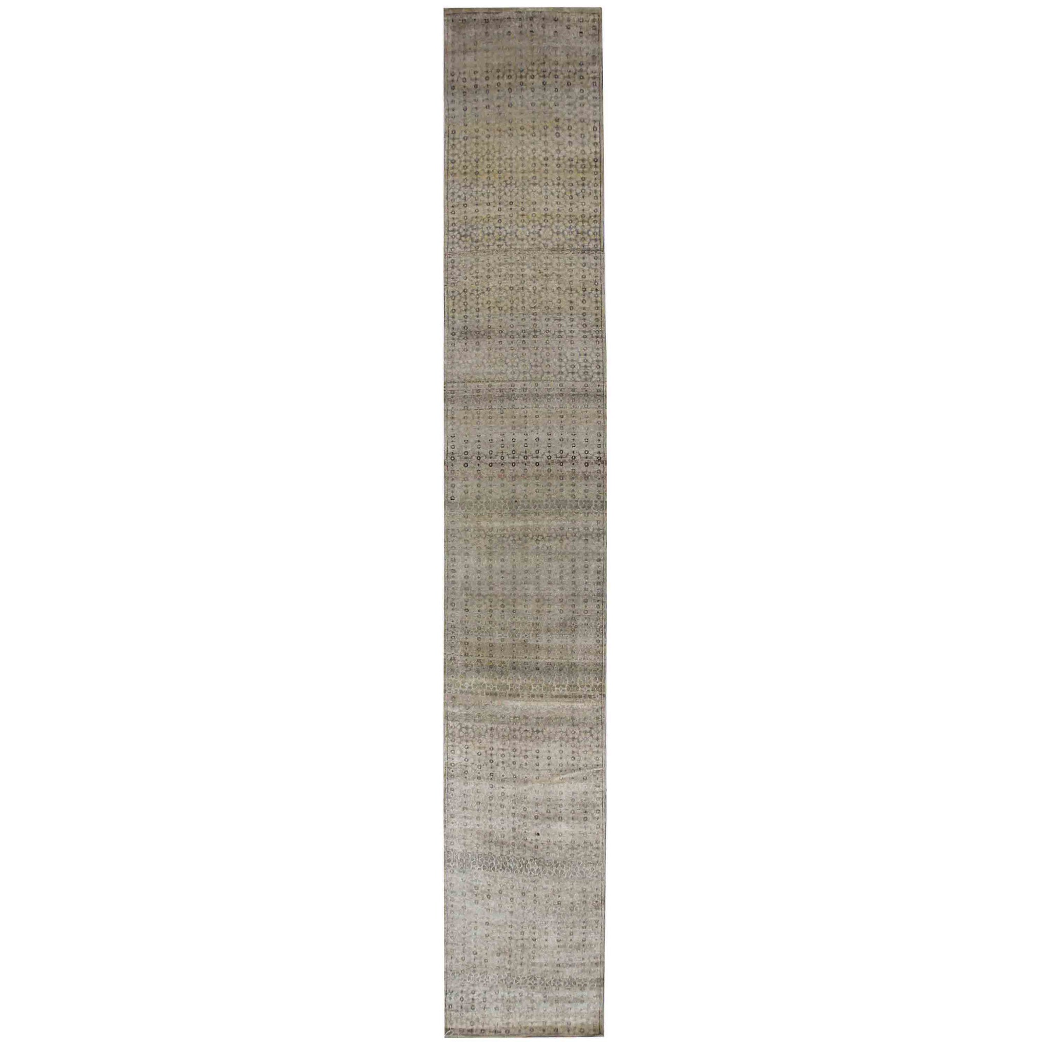 Transitional Silk Gray Handknotted Rug