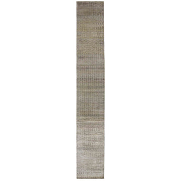 Transitional Silk Gray Handknotted Rug