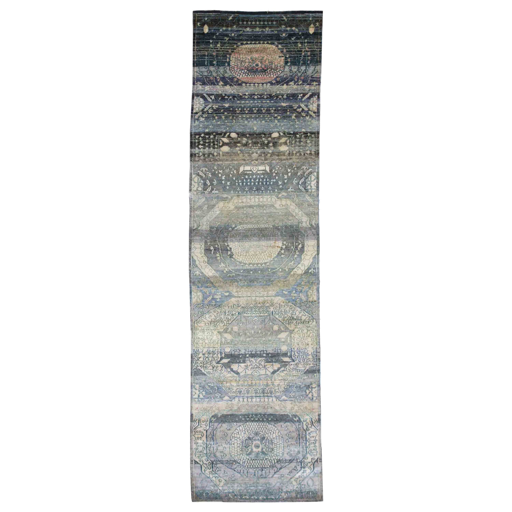 Transitional Silk Grey Handknotted Rug