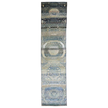 Transitional Silk Grey Handknotted Rug