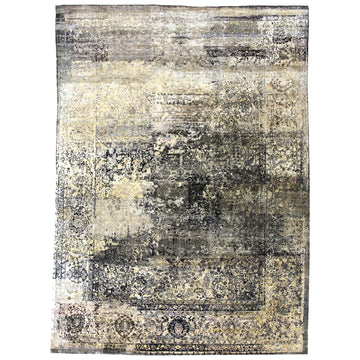 Contemporary Silk & Wool Grey Handknotted Rug