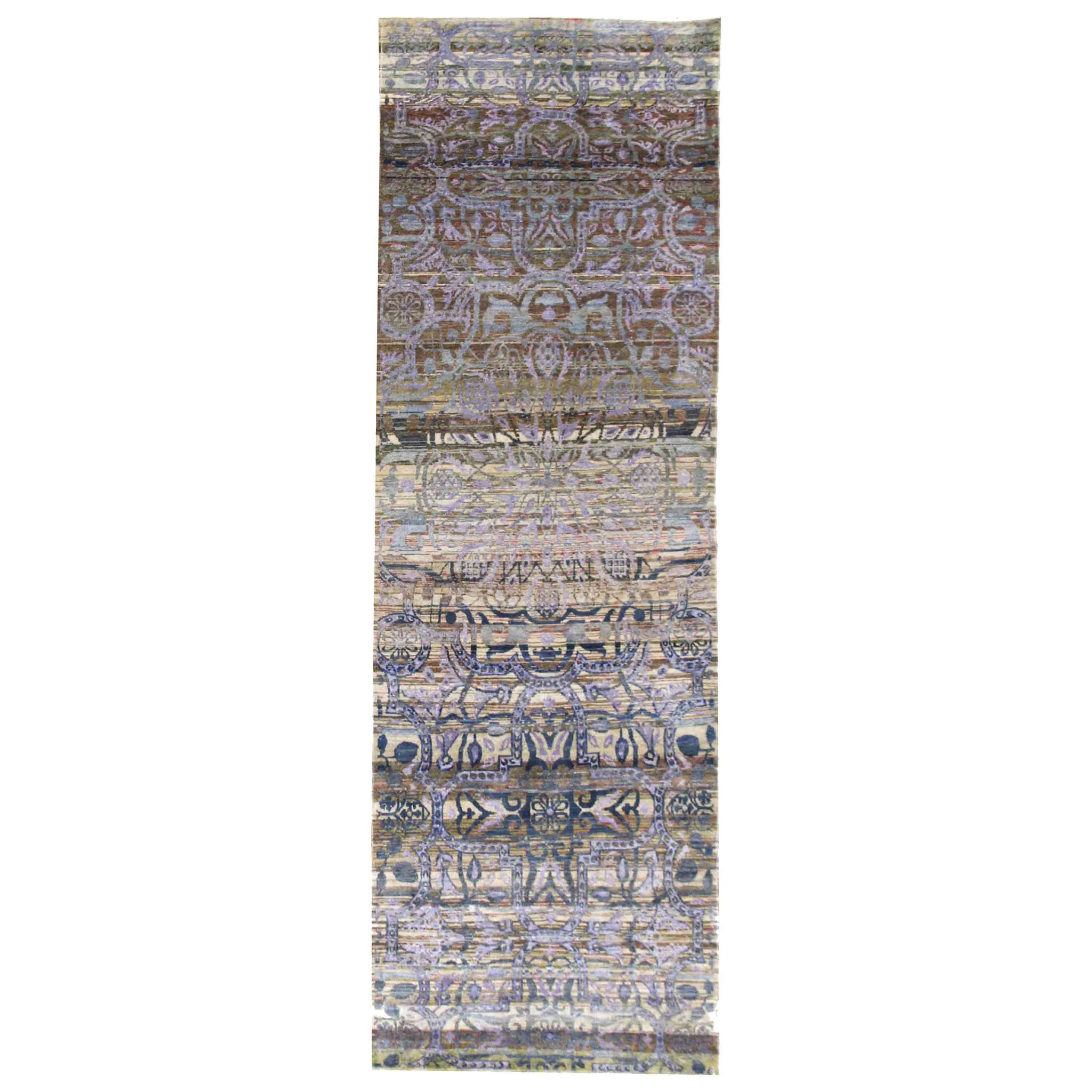 Transitional Silk Grey Handknotted Rug