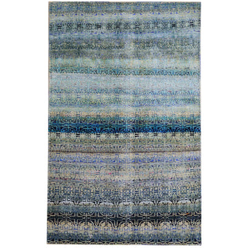 Modern Silk Blue Handknotted Rug