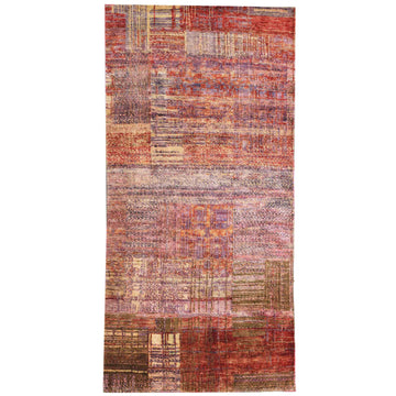 Modern Silk Rust Handknotted Rug