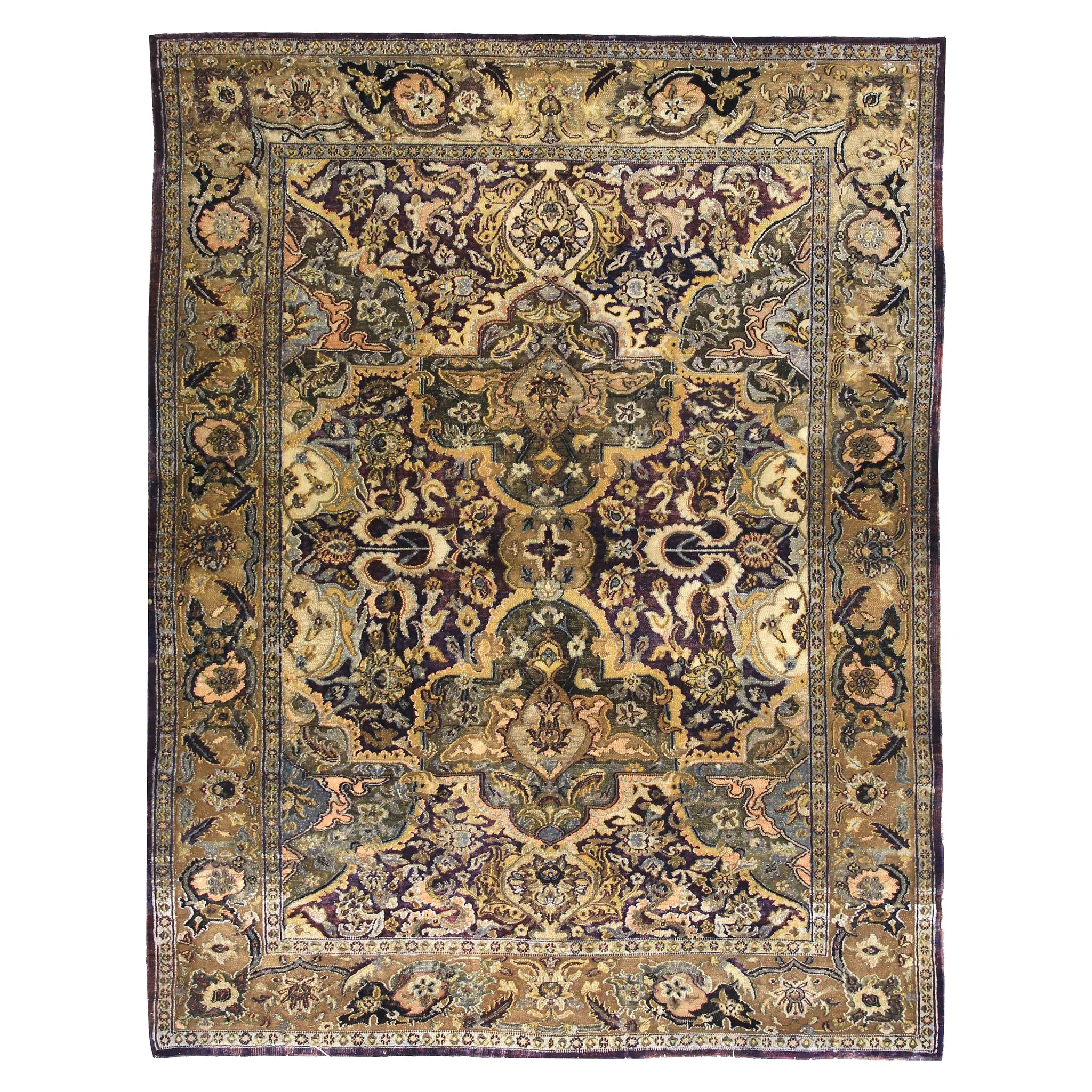 Traditional Wool Black Handknotted Rug